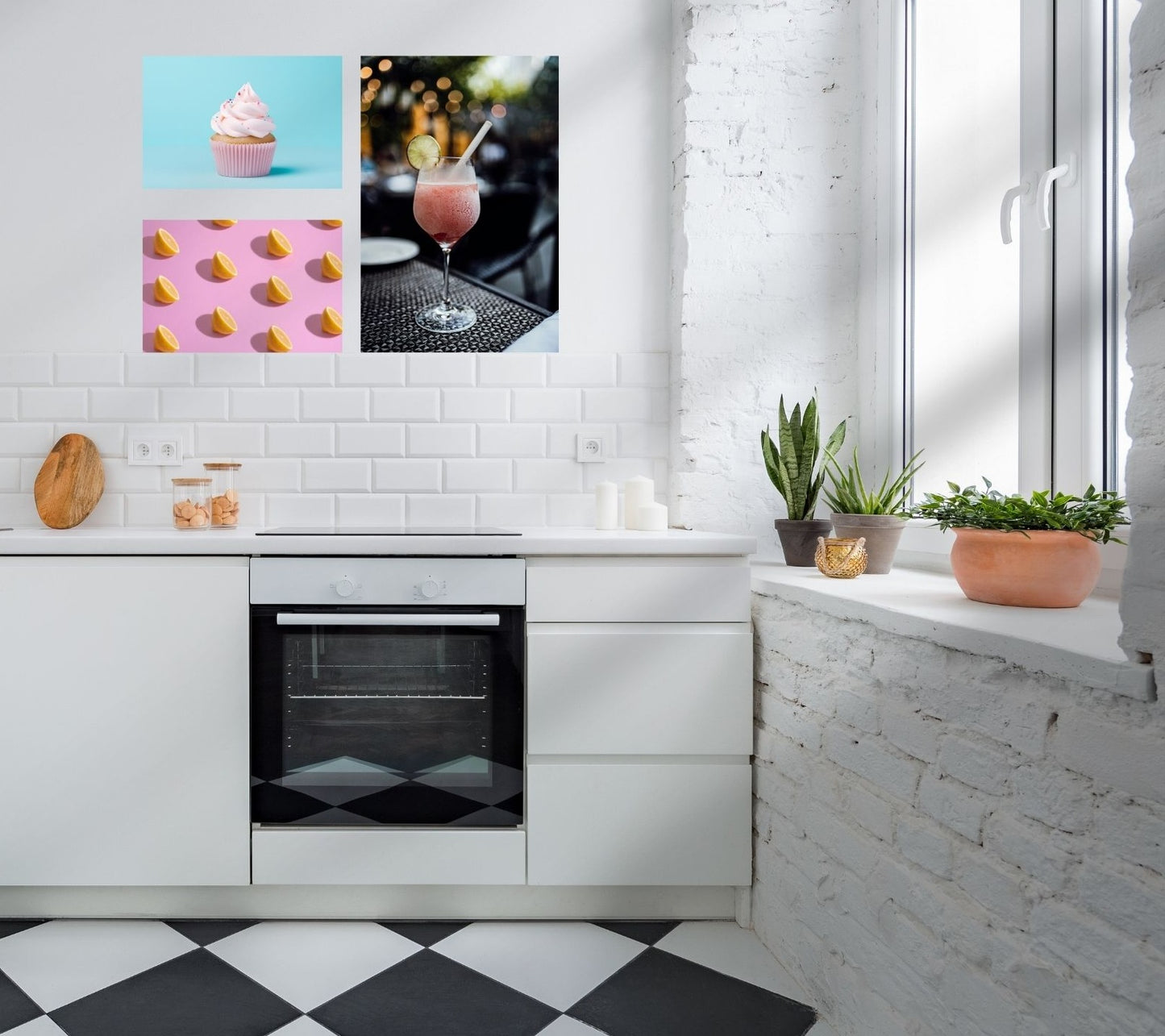 Poster mit Cupcake in einer modernen Küche – dekorativer Hingucker mit Charme