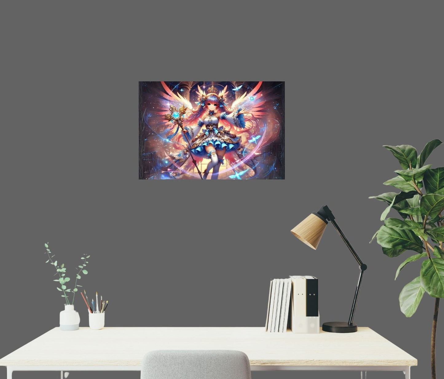 Strahlendes Poster „Tenshi no Licht“ – Anime-Wandbild mit Licht- und Himmelseffekten