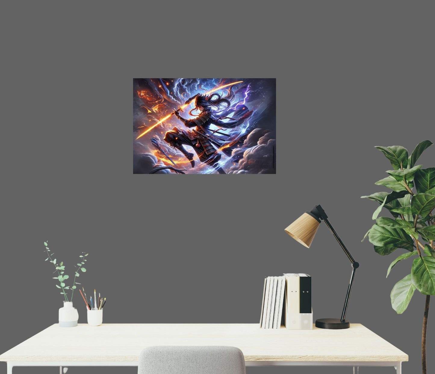 Wandbild „Akuma no Klinge“ mit finsterem Krieger – Premium-Metallposter für Anime- & Gaming-Fans
