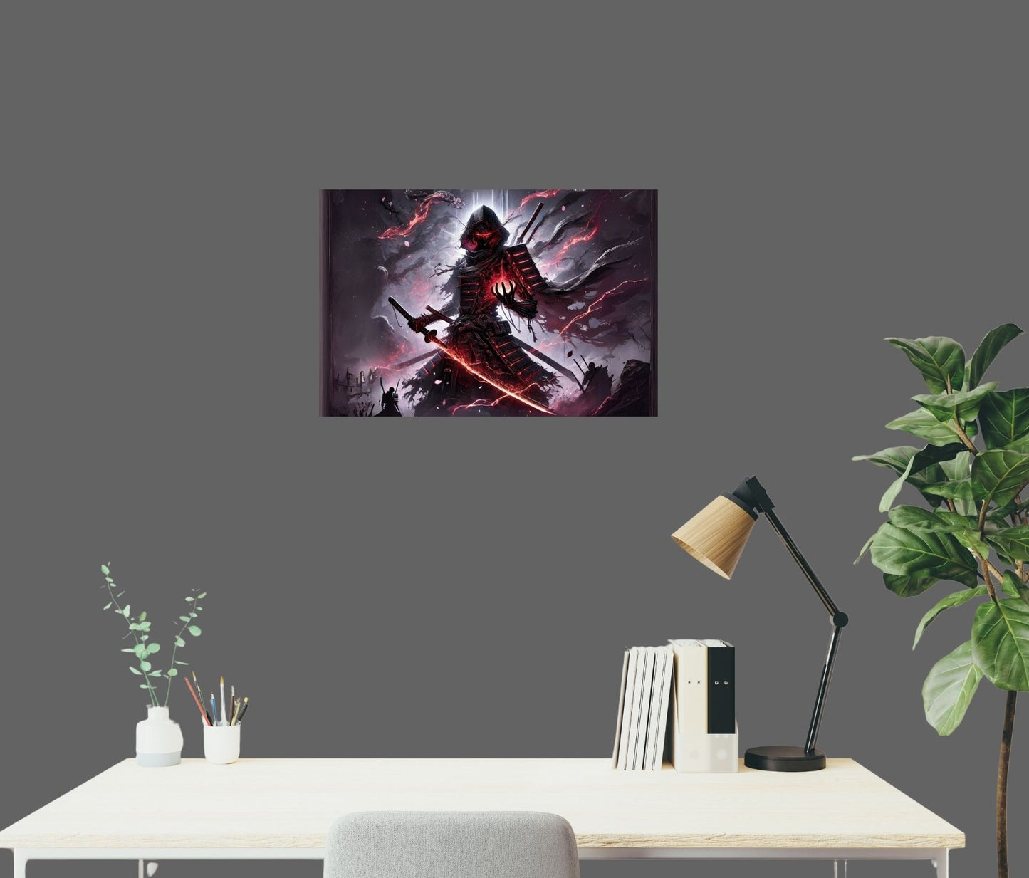 „Kuroi Samurai“ Metallposter als moderne Wandkunst – für Gamer-Zimmer, Jugendzimmer und Samurai-Fans