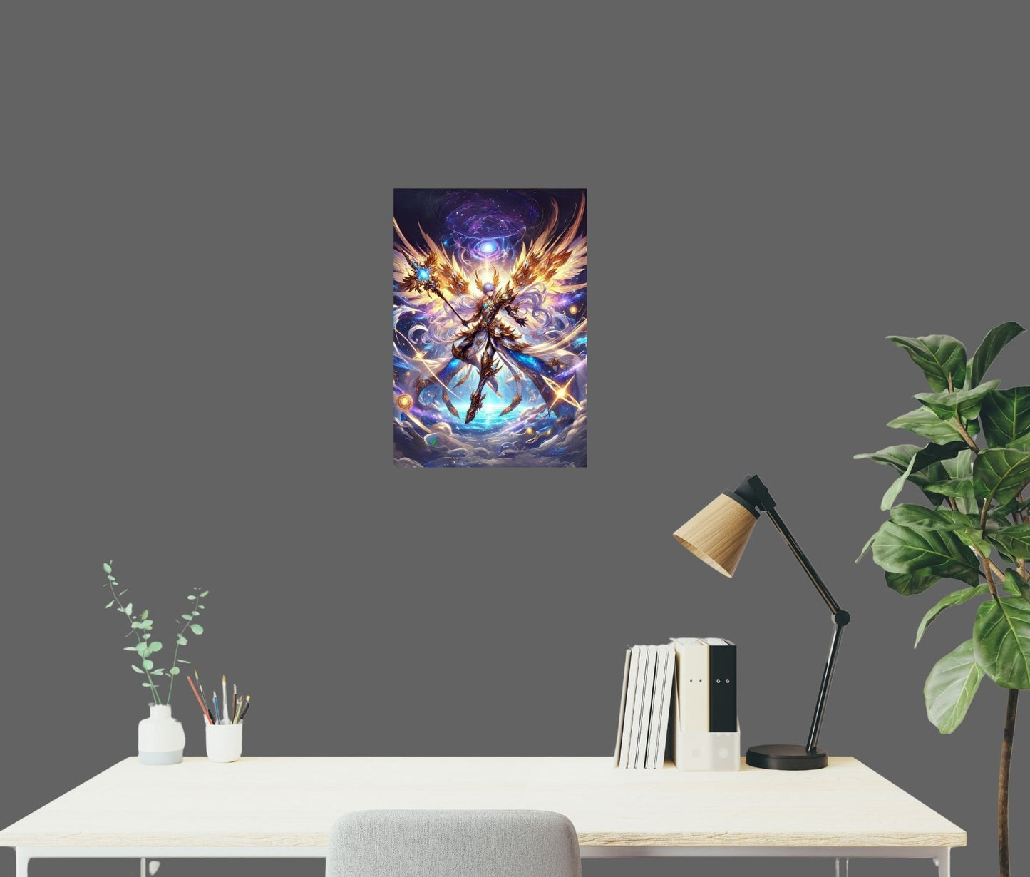 Poster „Tenshi no Hikari“ auf Metall – himmlisches Design als edle Wanddeko mit Magnetbefestigung
