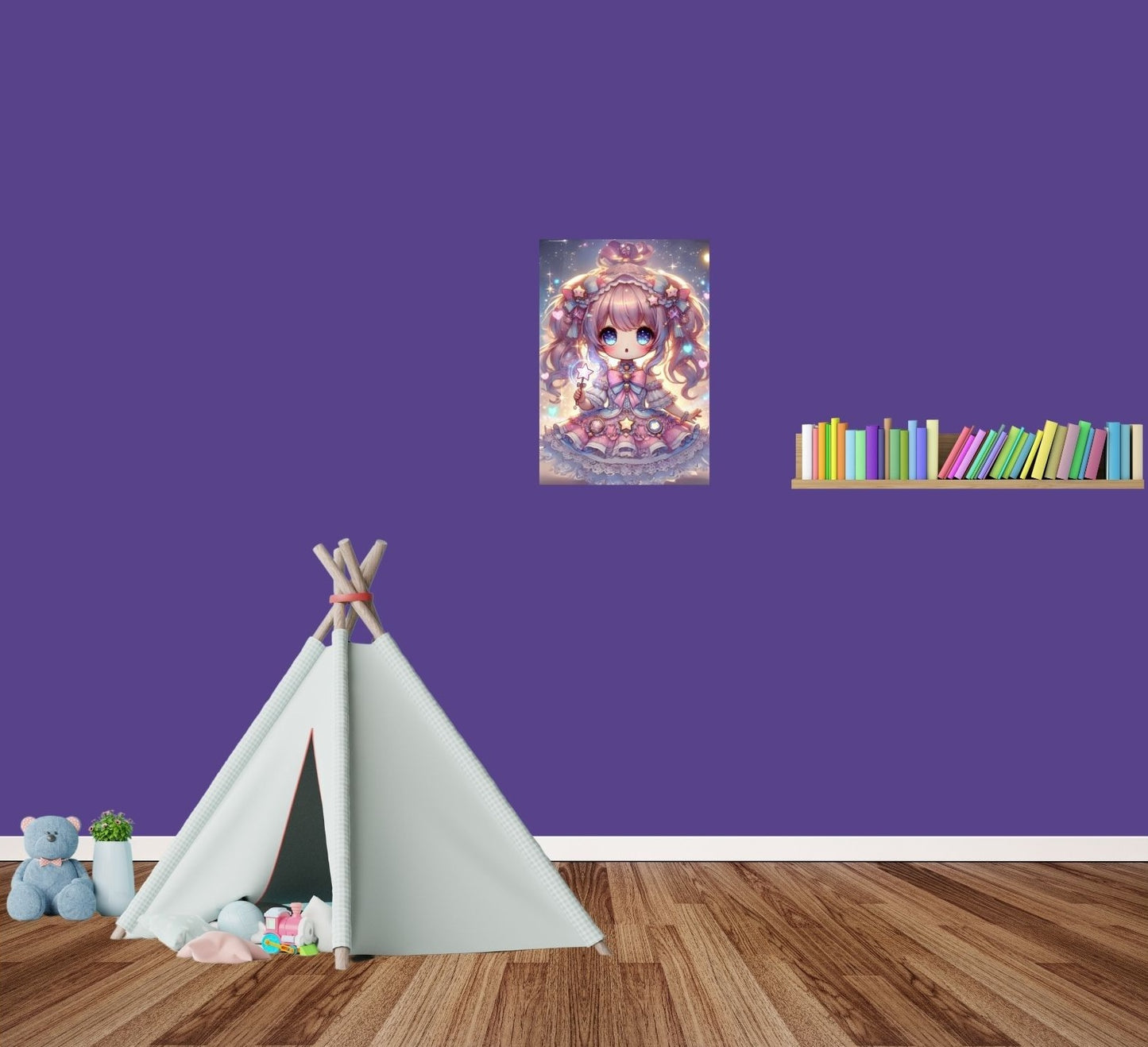 Wandbild mit Hoshi no Maho auf Premium-Metall – Magnetposter für Anime-Fans und magische Räume