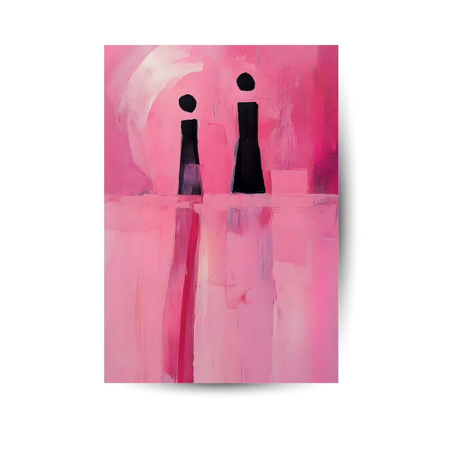 Abstraktes Premium-Poster in Rosa, Schwarz & Weiß – modernes Design mit fließenden Formen für kreative Räume