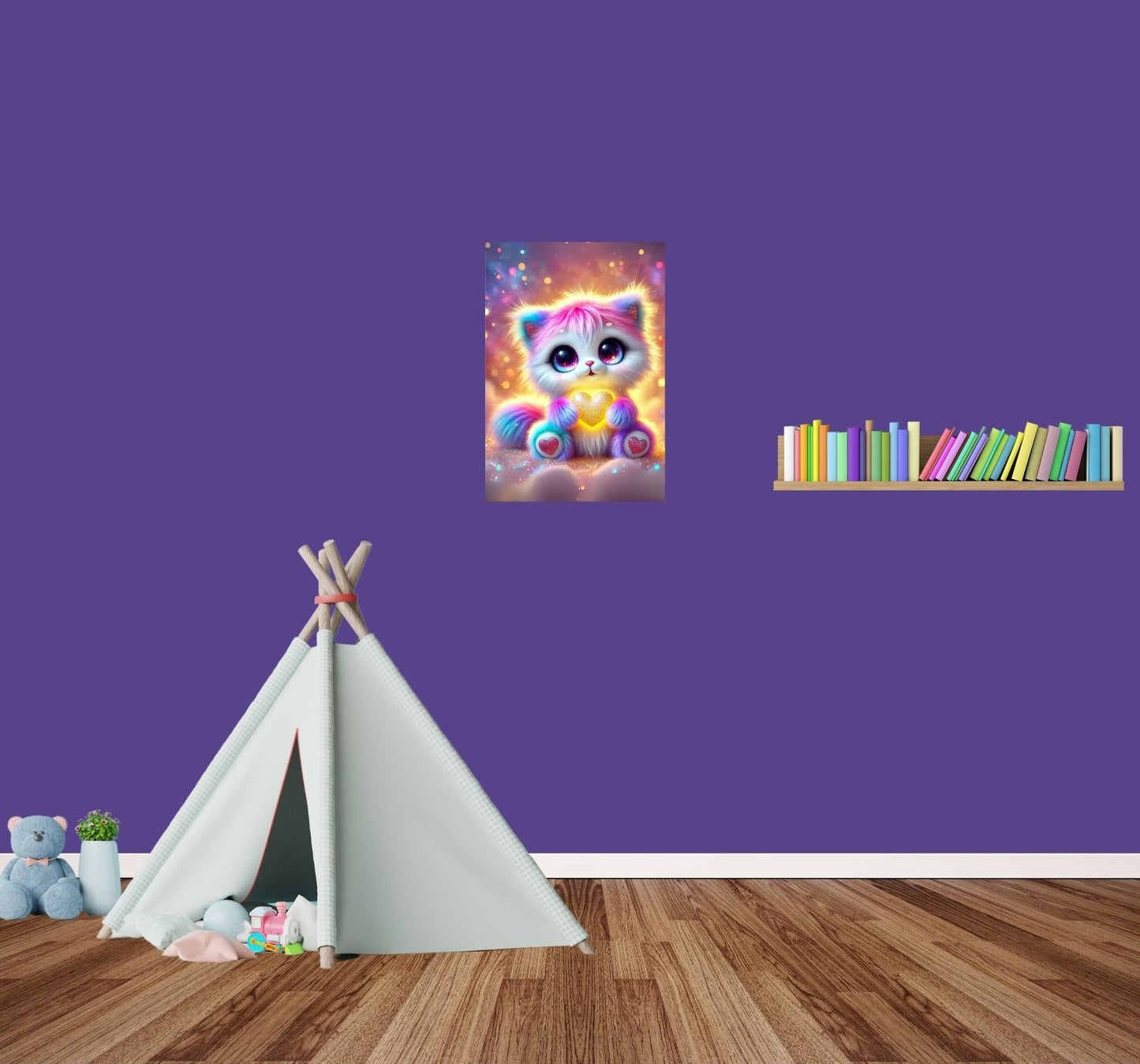 Wandbild mit zauberhaftem Welpenposter – ideale Deko für Kinderzimmer oder als Geschenk.