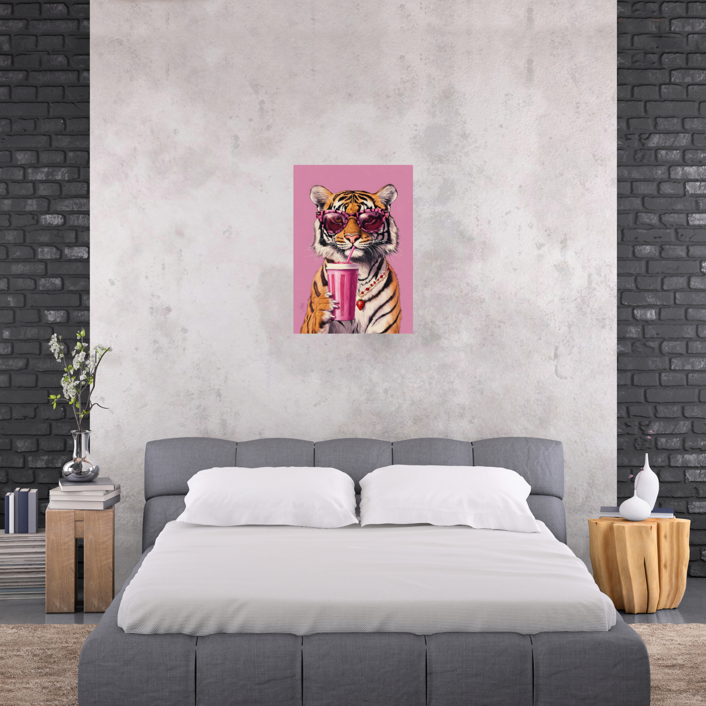 Auffälliges Statement-Poster im Pop-Art-Stil – der Tiger bringt Farbe und Coolness an deine Wand.