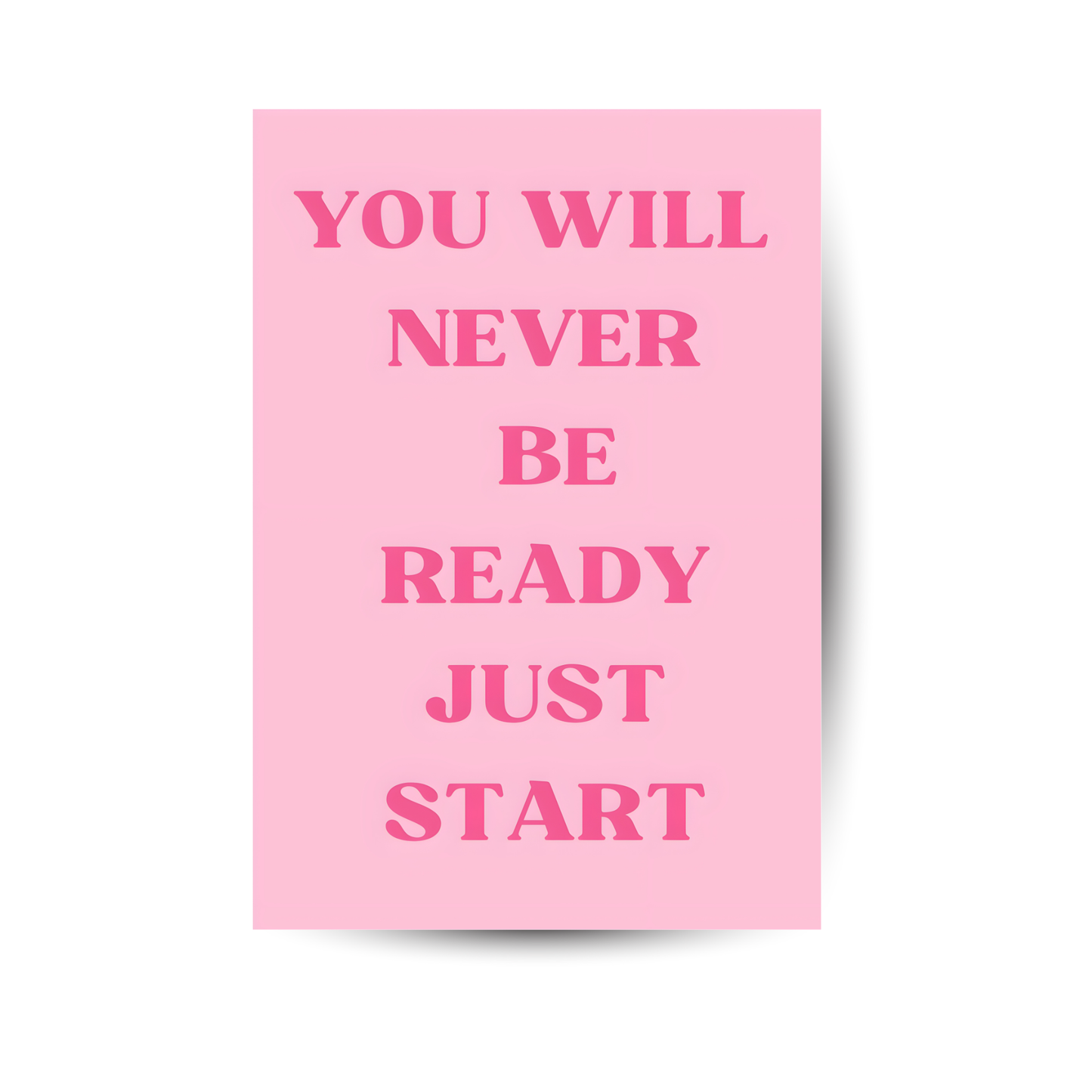 Just Start – Typografie-Magnetbild in Rosa