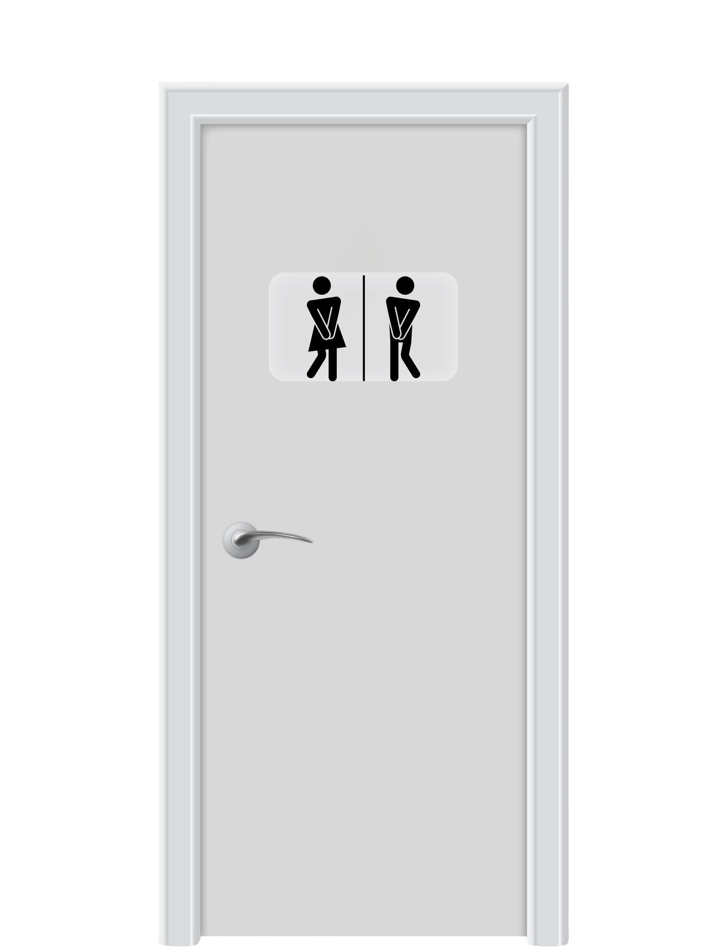 Lustiger WC Aufkleber – Piktogramm Frau & Mann (21×14 cm)