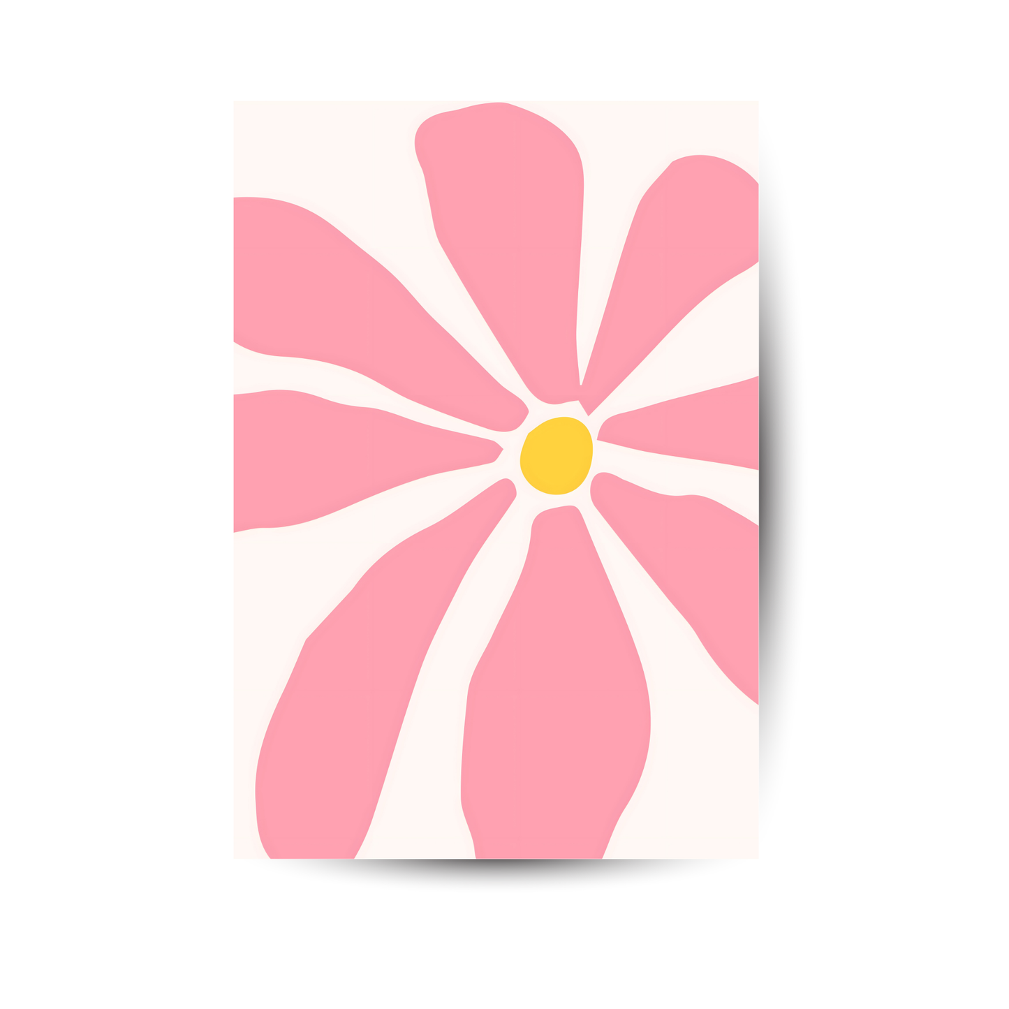 Sommerblume in Rosa – Modernes Blumenposter auf Metall