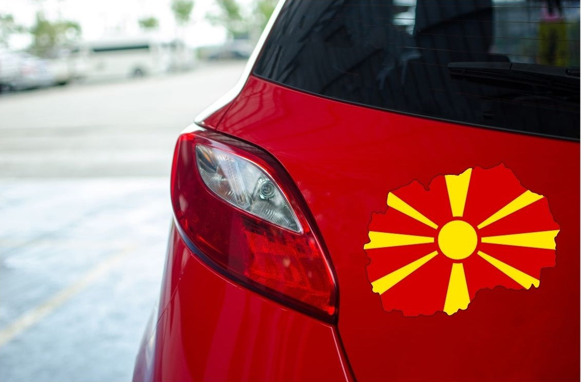 Mazedonien Autoaufkleber – Stolz in Rot und Gelb