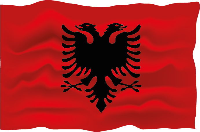 2X Autoflaggen Albanien