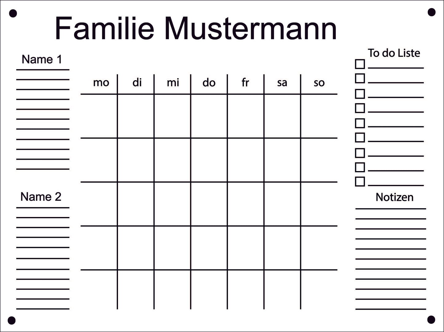 Familienkalender 2 Personen