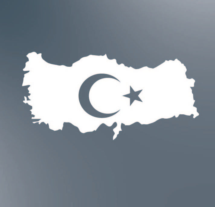 Kfz-Aufkleber Türkische Flagge auf schwarzem Hintergrund – ideal fürs Auto oder Motorrad