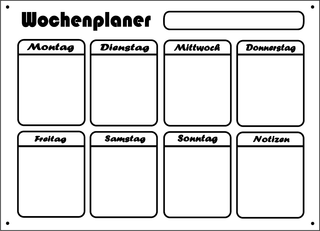 Moderner Wochenplaner aus Acryl an der Wand – funktionales und dekoratives Organisationstool