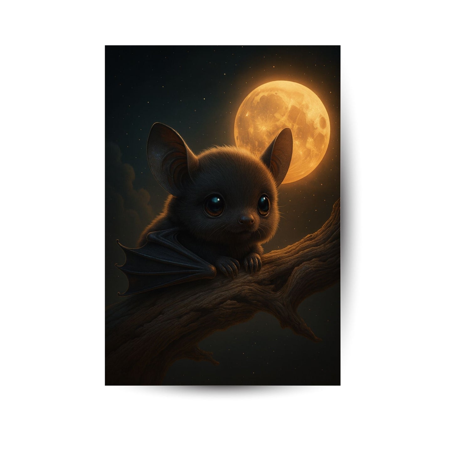 Mondschein-Fledermaus – Süßes Halloween-Poster mit Nachtmagie