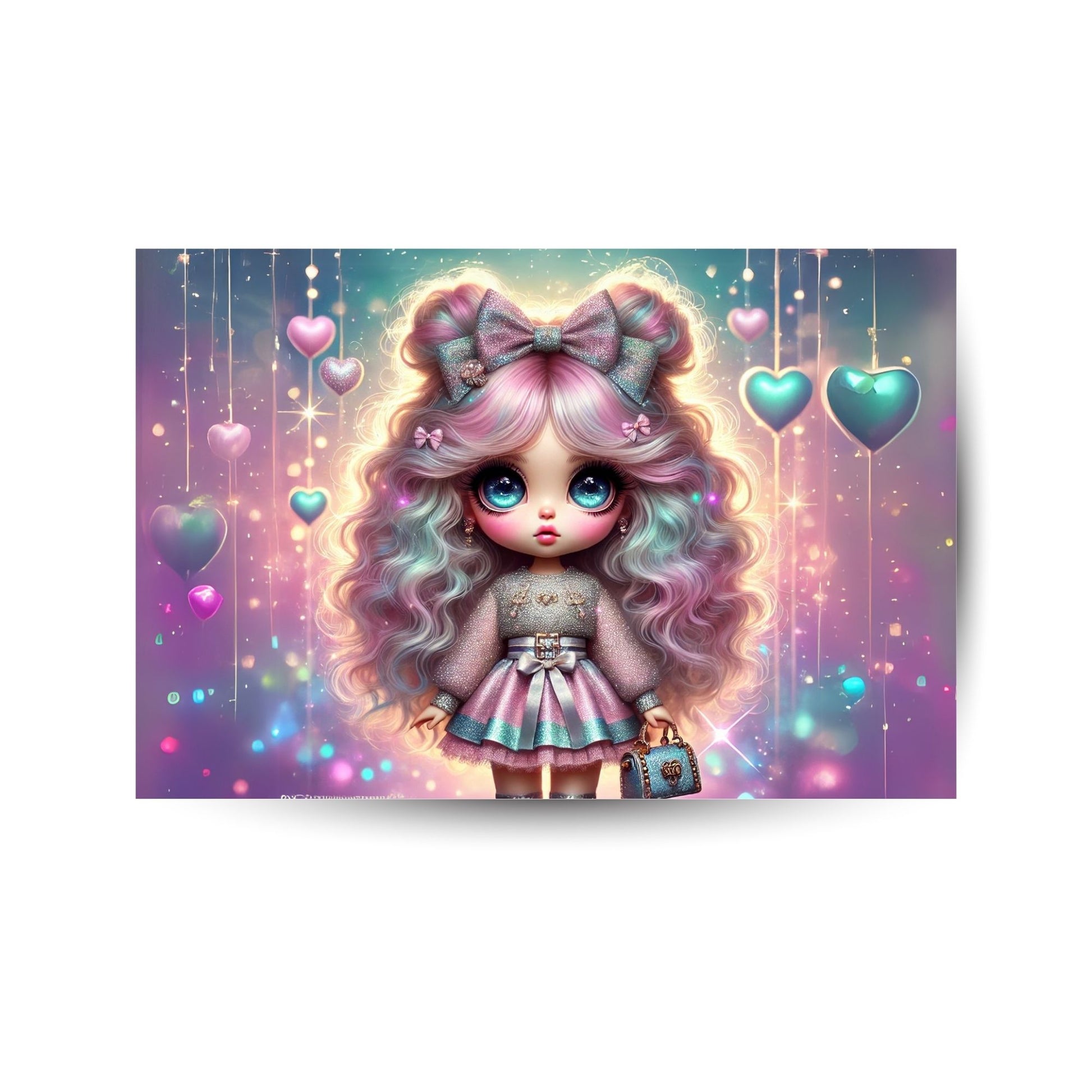 Märchenhaftes Metallposter mit Sternenprinzessin in funkelnder Galaxie – perfekte Deko für Kinderzimmer oder Fantasy-Fans