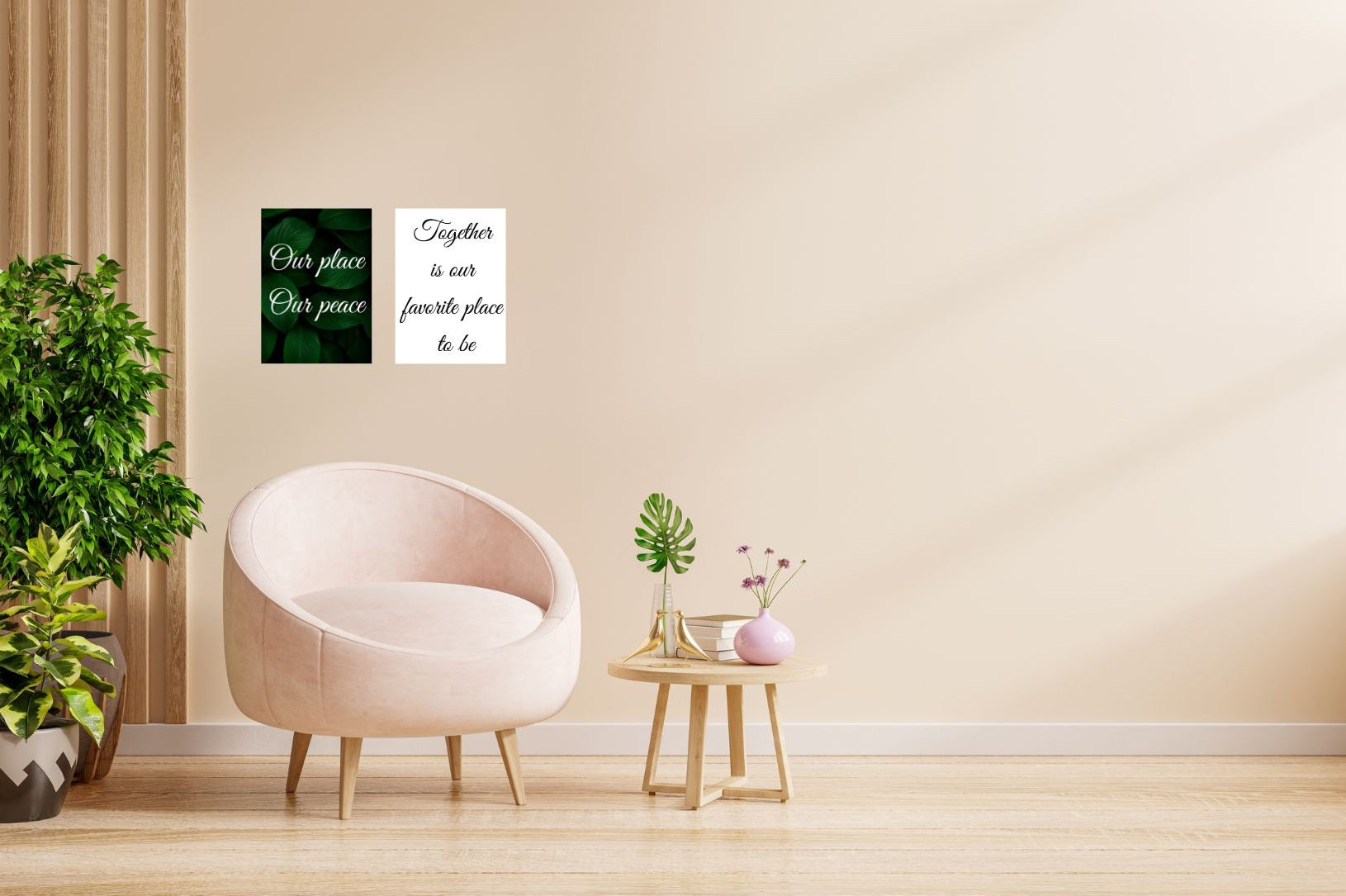 Botanisches Typografie-Poster mit Natur-Message – harmonische Wanddeko für Wohnzimmer oder Schlafzimmer.