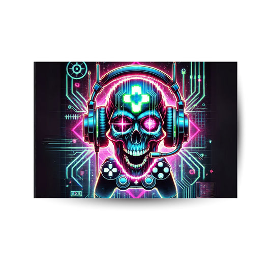 Neon Gamer Skull