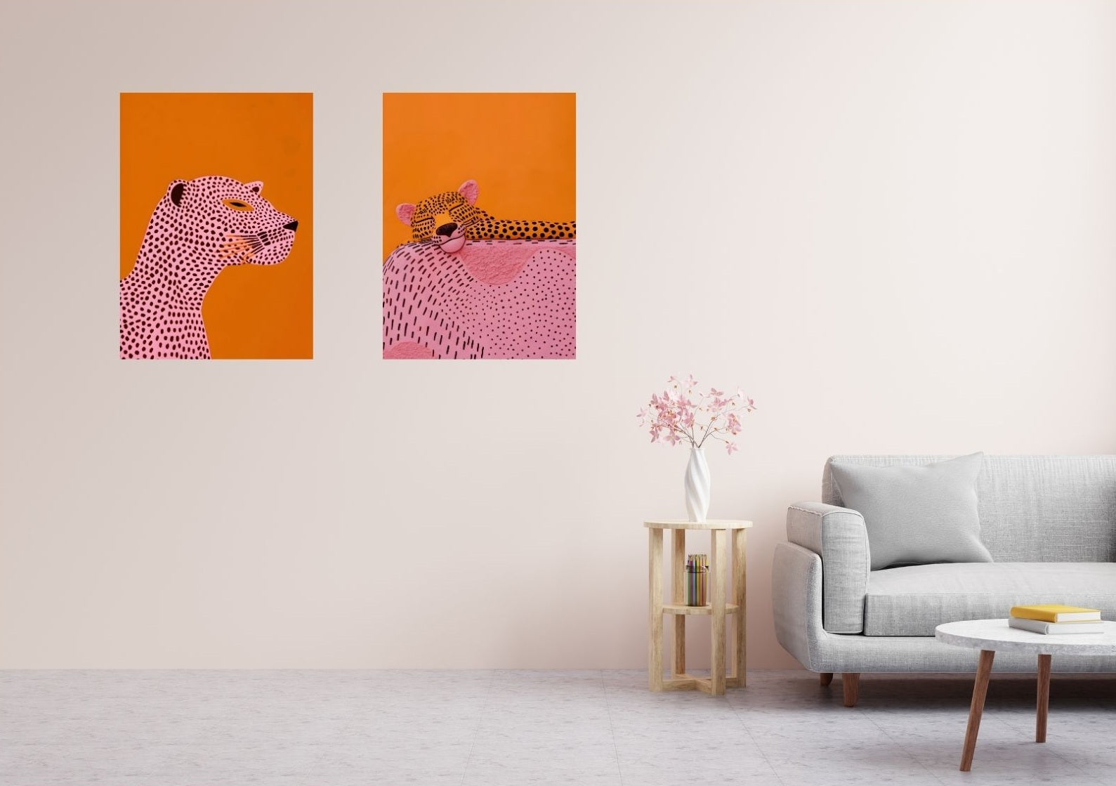 Farbstarkes Poster mit Gepardenporträt – stylische Deko mit Safari-Feeling im modernen Raum