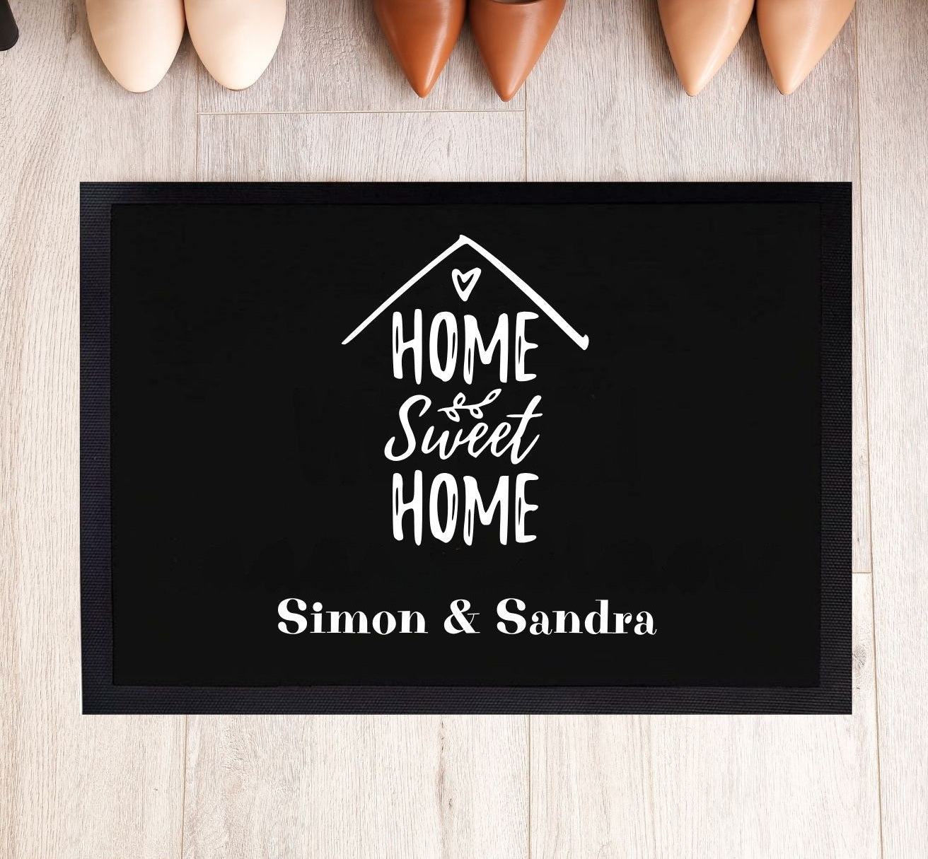 Fußmatte „Home Sweet Home“ – personalisiert mit Namen für ein stilvolles Zuhause