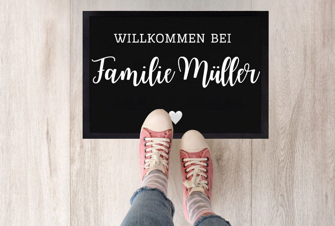 Personalisierte Fußmatte – Willkommen bei [Wunschname]
