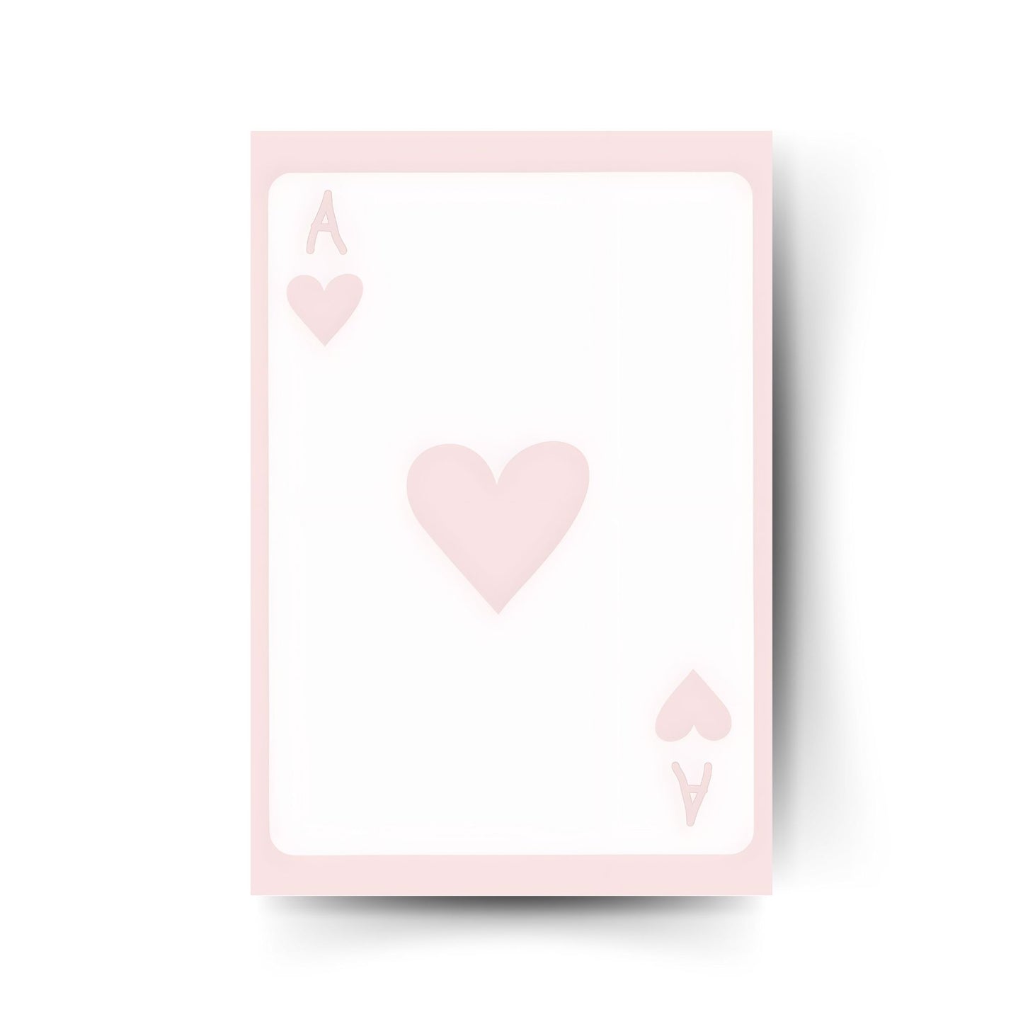 Minimalistisches Poster im Spielkartenstil – Herz-Ass in Rosa mit modernem Design.