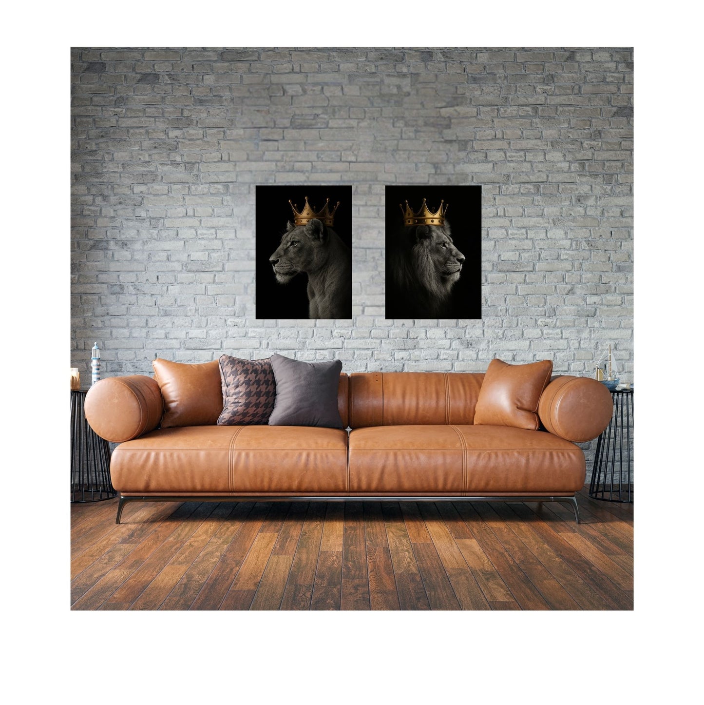 Königlicher Löwe als stilvolles Poster – kraftvolle Wanddeko für Wohnzimmer, Office oder Männerzimmer.
