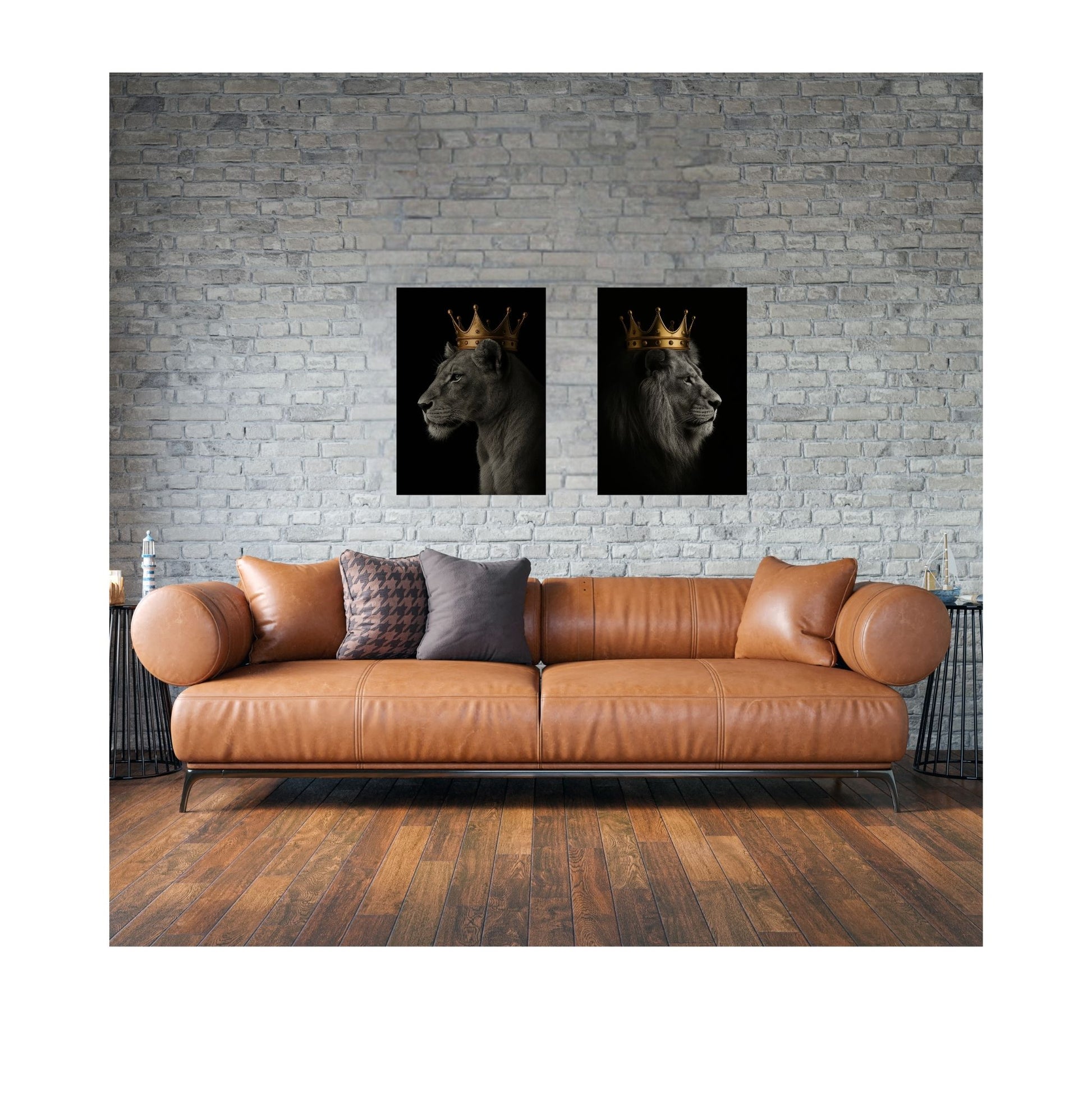 Königlicher Löwe als stilvolles Poster – kraftvolle Wanddeko für Wohnzimmer, Office oder Männerzimmer.
