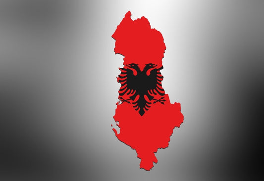 Autoaufkleber Albanien – Doppeladler Flagge