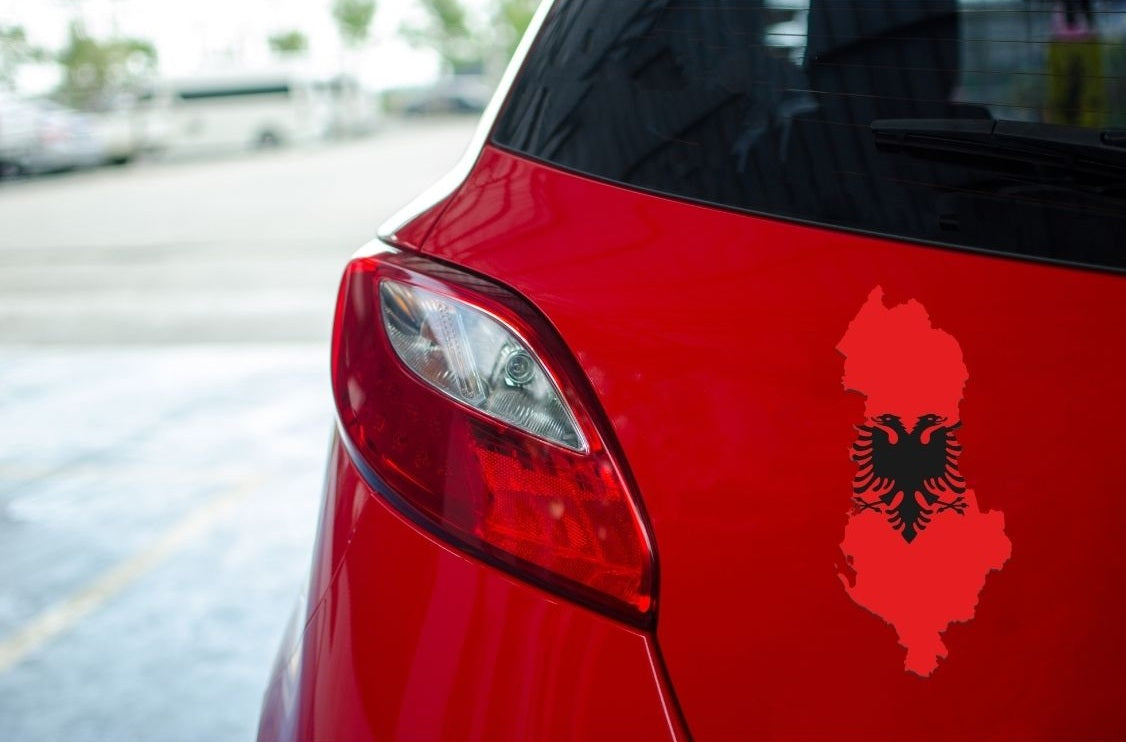 Autoaufkleber Albanien – Doppeladler Flagge