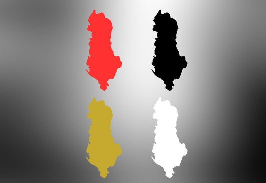 Autoaufkleber Albanien – Silhouette in Wunschfarbe