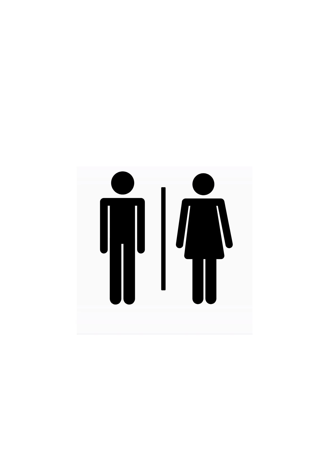 WC Aufkleber – klassisches Symbol Mann & Frau (21×14 cm)