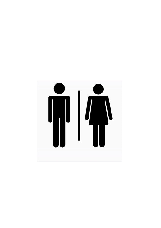 WC Aufkleber – klassisches Symbol Mann & Frau (21×14 cm)