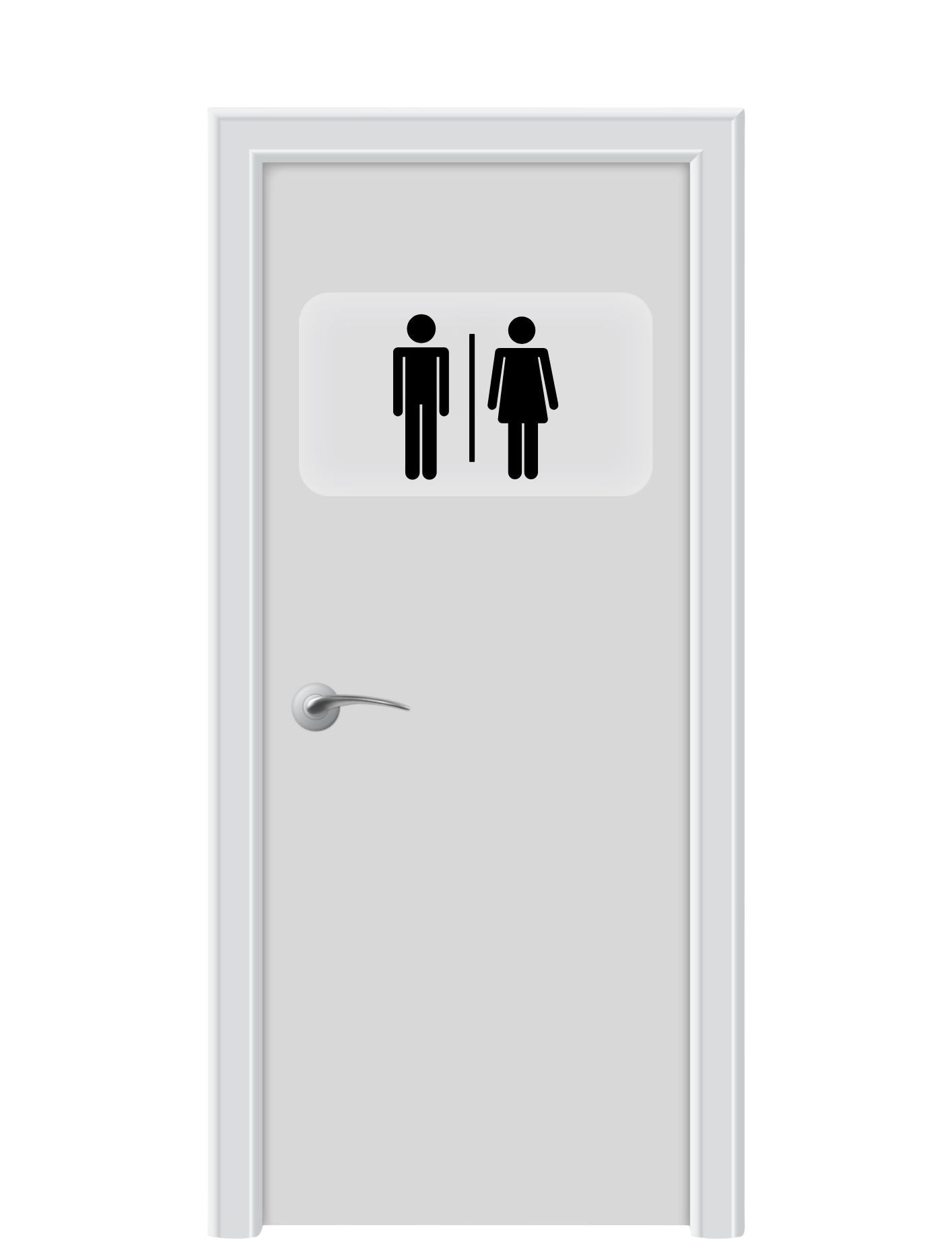 WC Aufkleber – klassisches Symbol Mann & Frau (21×14 cm)