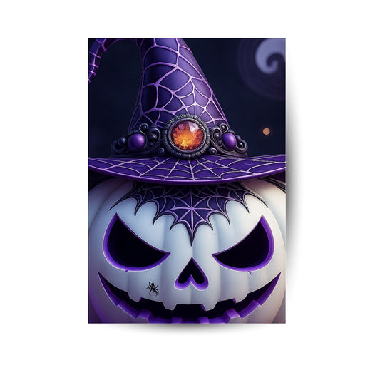 Hexenkürbis – Freches Halloween-Poster in Violett
