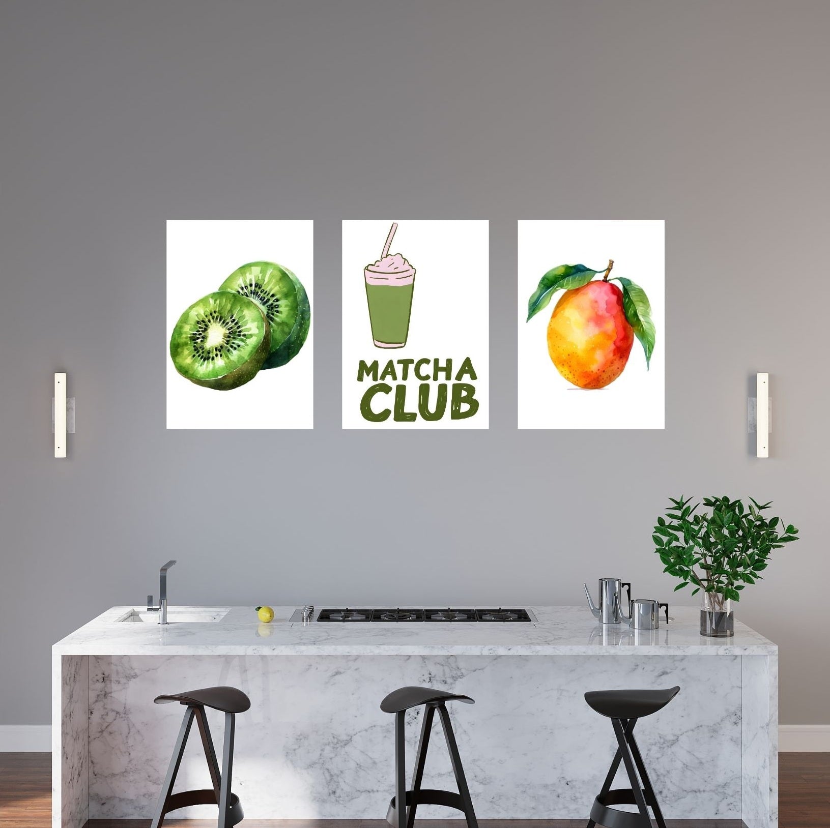 Fruchtiges Kiwi-Motiv als Premium-Metallposter – stilvolle Wanddeko mit natürlichen Akzenten für Essbereich oder Küche.