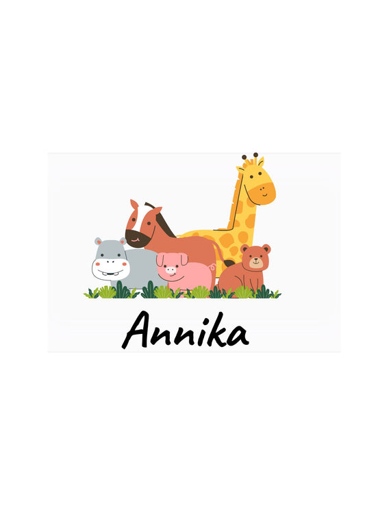 Personalisierter Tür-Aufkleber „Safari-Tiere“