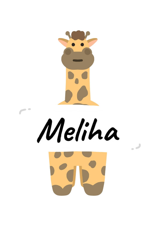Personalisierter Tür-Aufkleber „Giraffe“