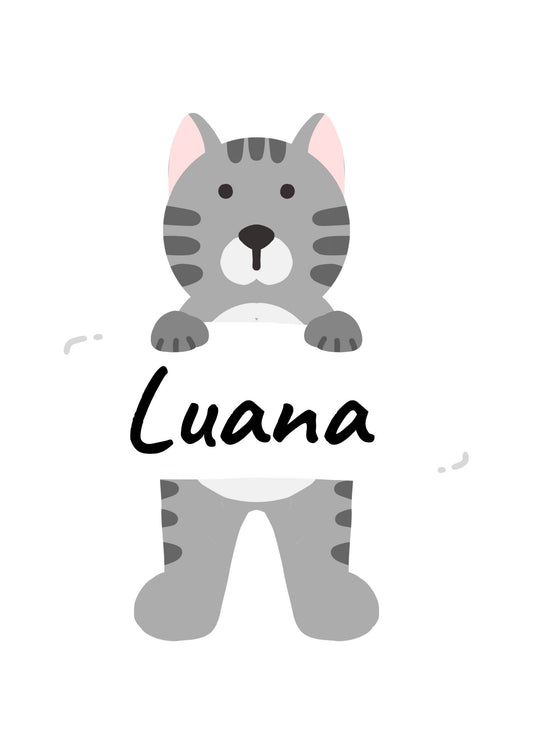 Personalisierter Tür-Aufkleber „Katze“