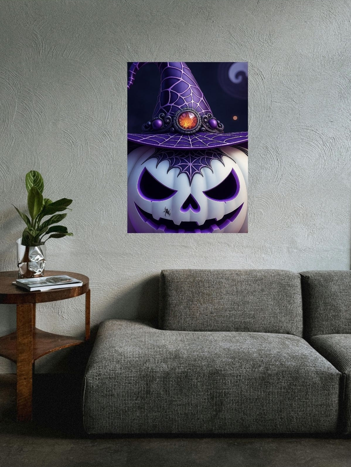 Hexenkürbis – Freches Halloween-Poster in Violett