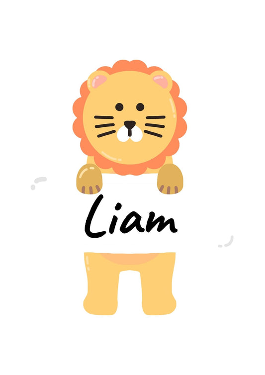 Personalisierter Tür-Aufkleber „Löwe“