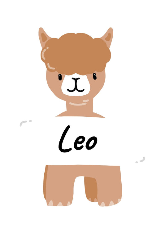 Personalisierter Tür-Aufkleber „Alpaka“