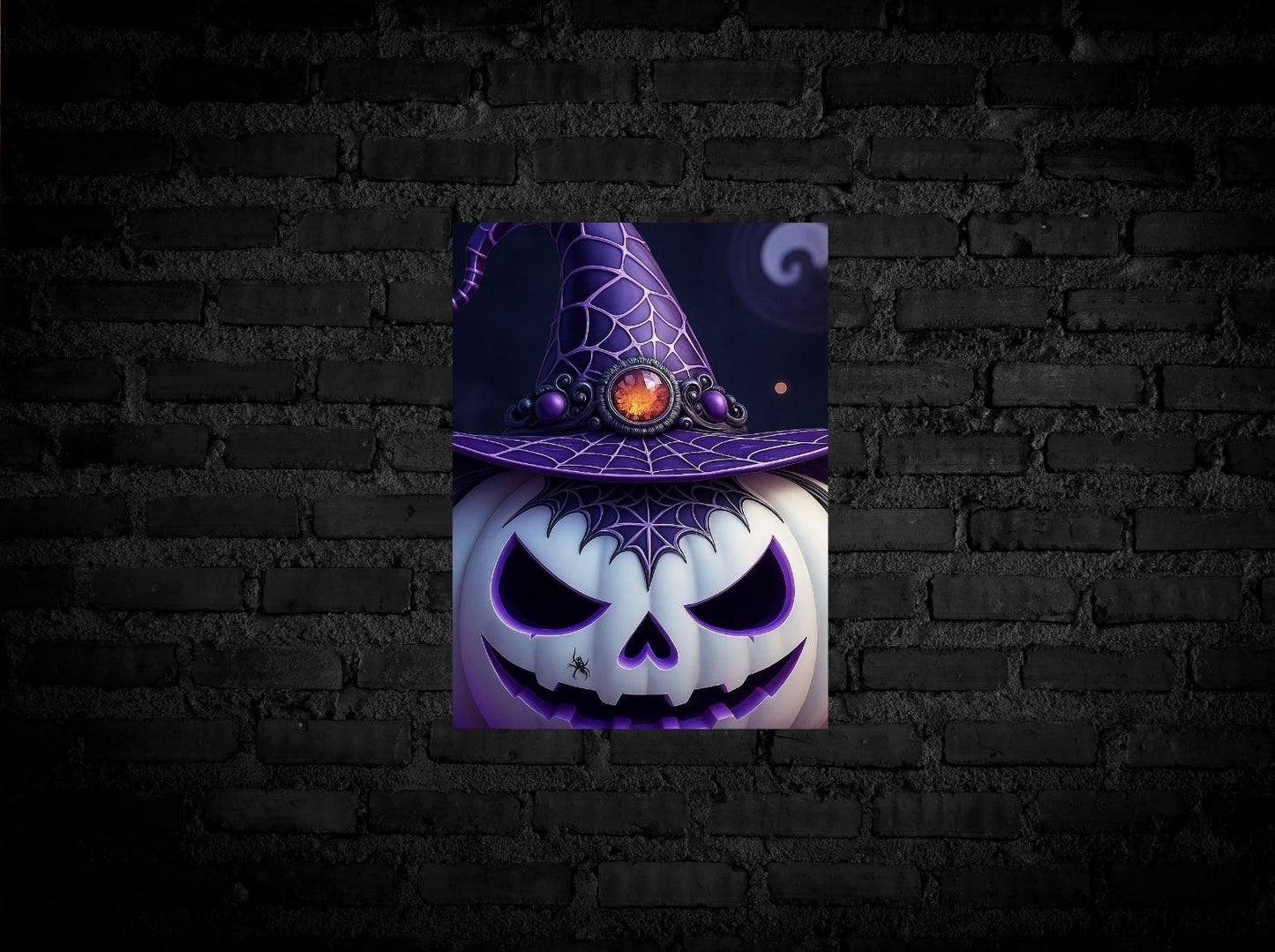 Hexenkürbis – Freches Halloween-Poster in Violett