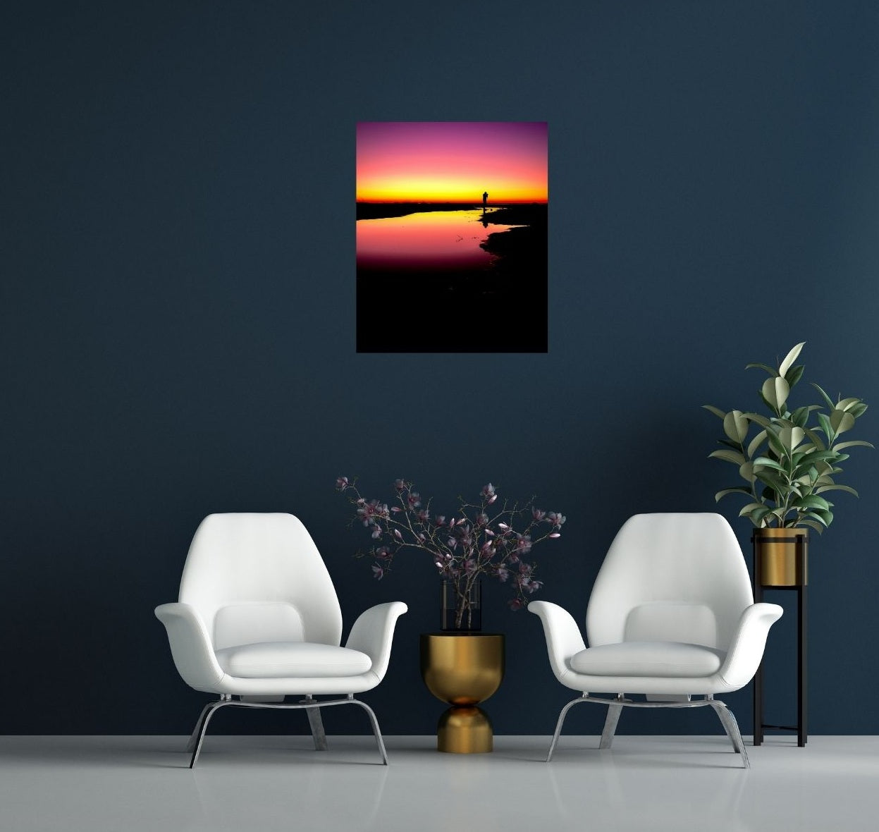 Posterwand mit Sonnenuntergangsbild – warme Farben und romantisches Flair für dein Zuhause.