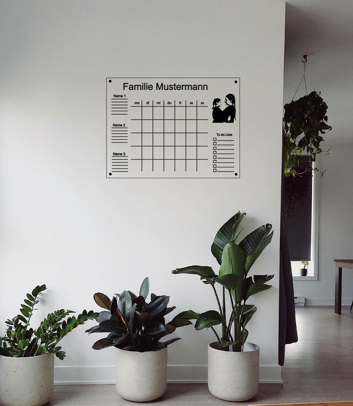 Familienkalender mit Bild 3 Personen