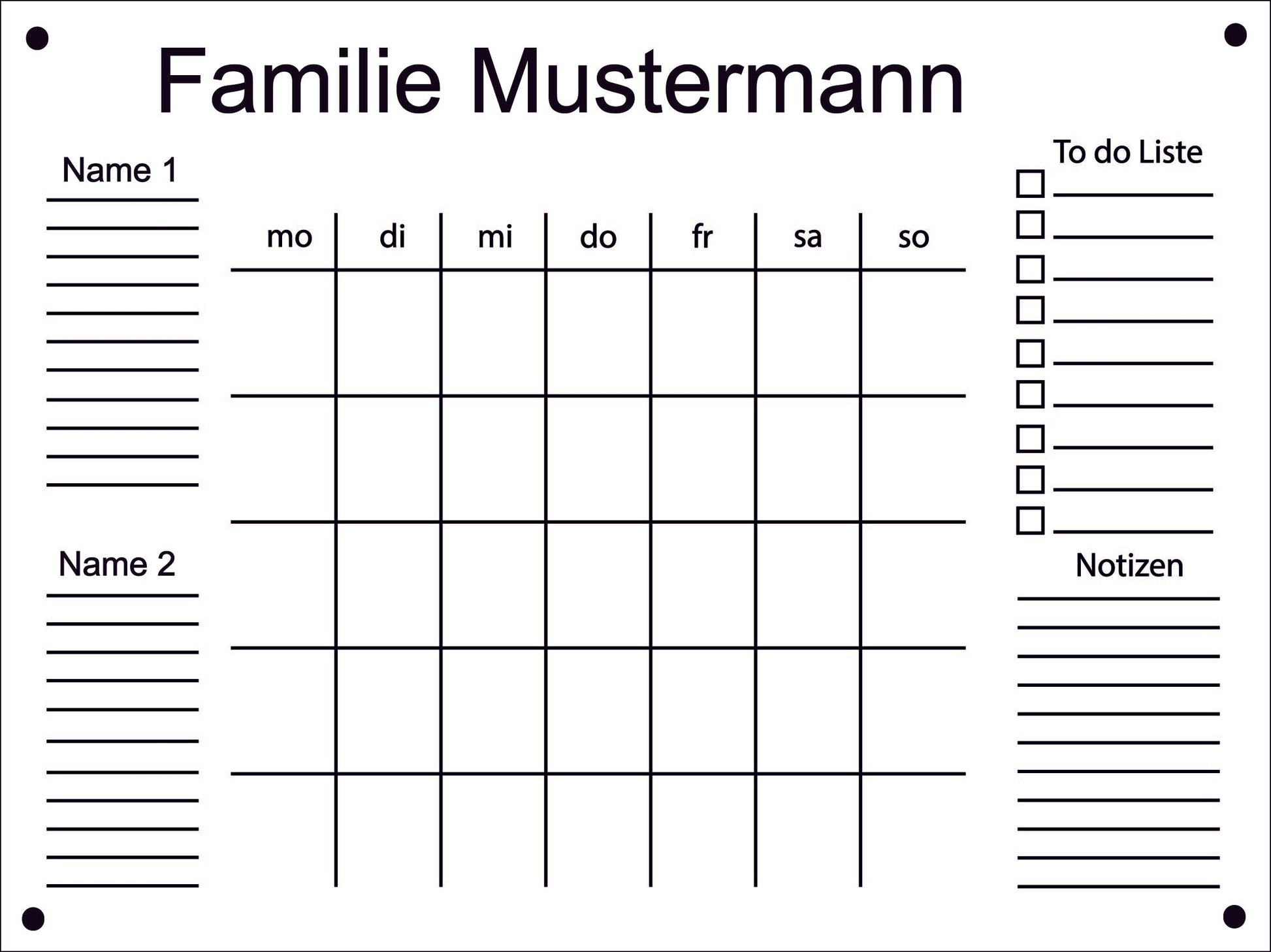 Familienkalender 2 Personen – AQ Foliendekor