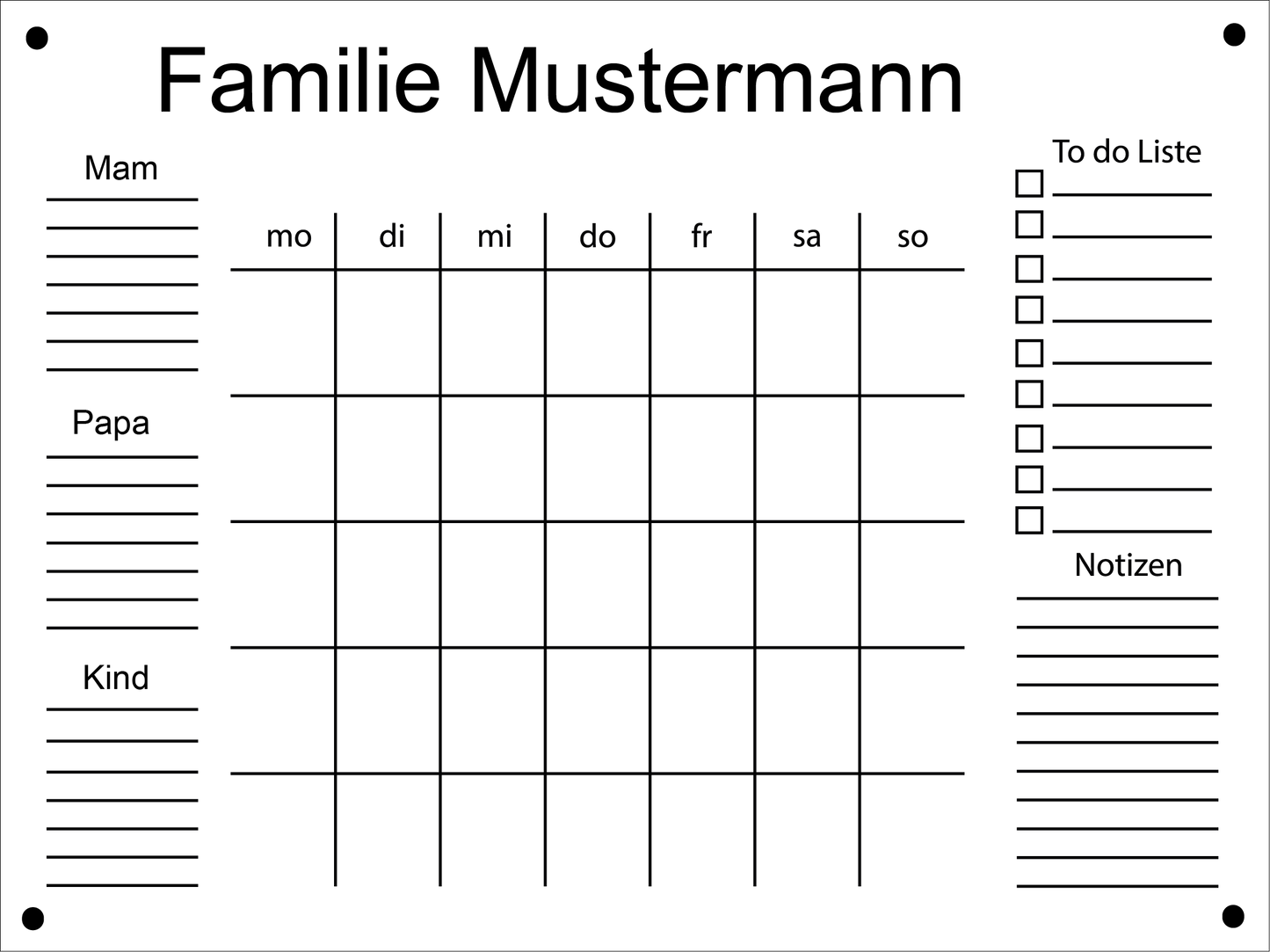 Familienkalender 3 Personen