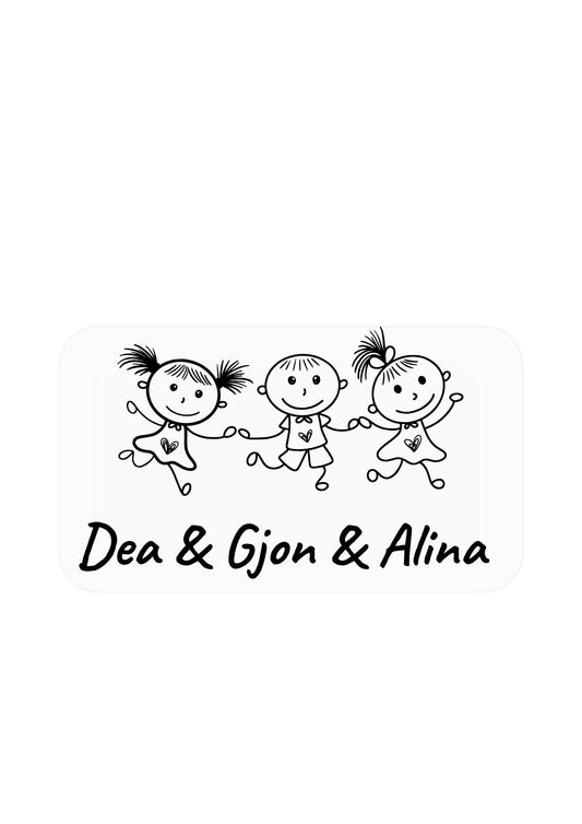 Personalisierter Drei Kinder Aufkleber