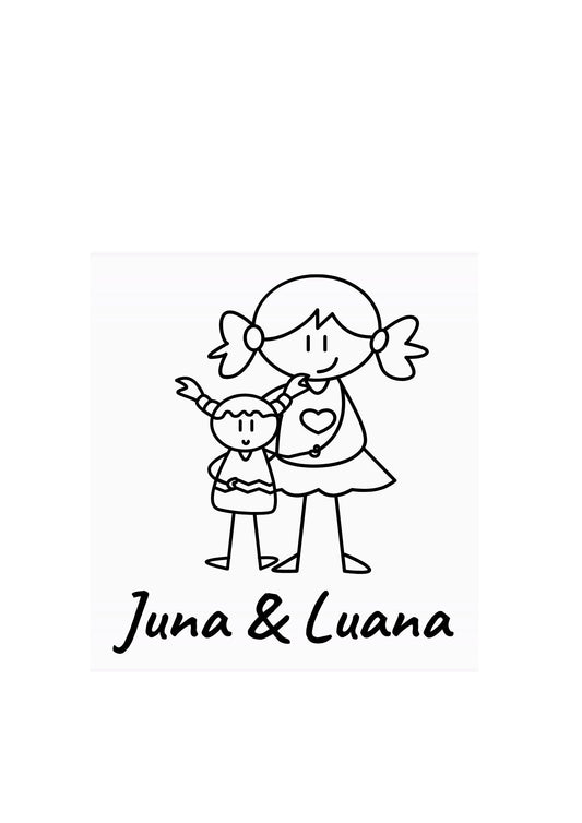 Personalisierter Schwestern-Motiv Aufkleber