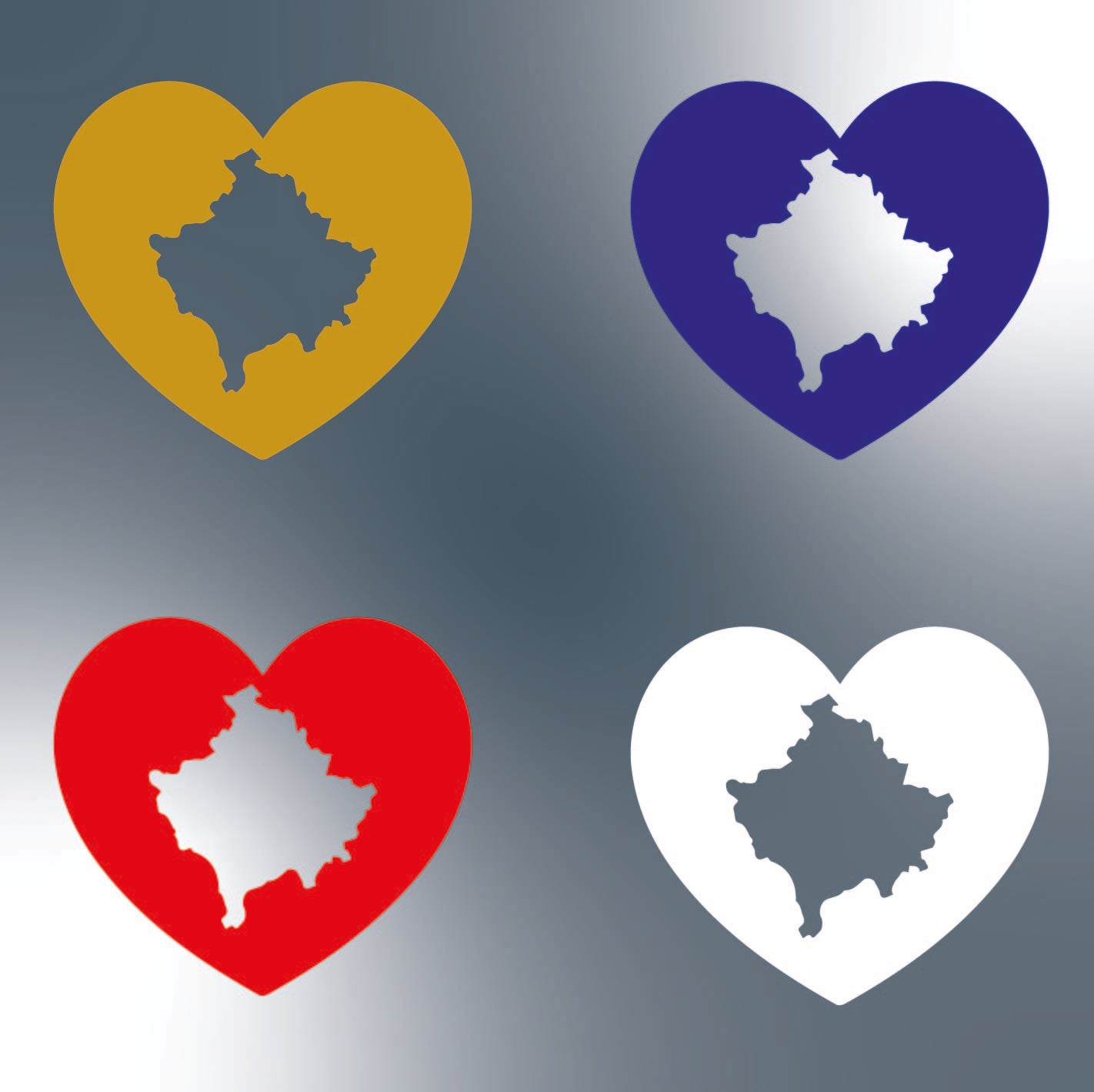 Aufkleber Kosovo in Herz