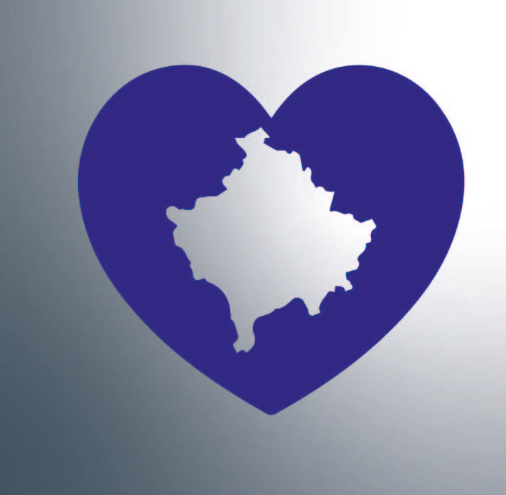 Aufkleber Kosovo in Herz